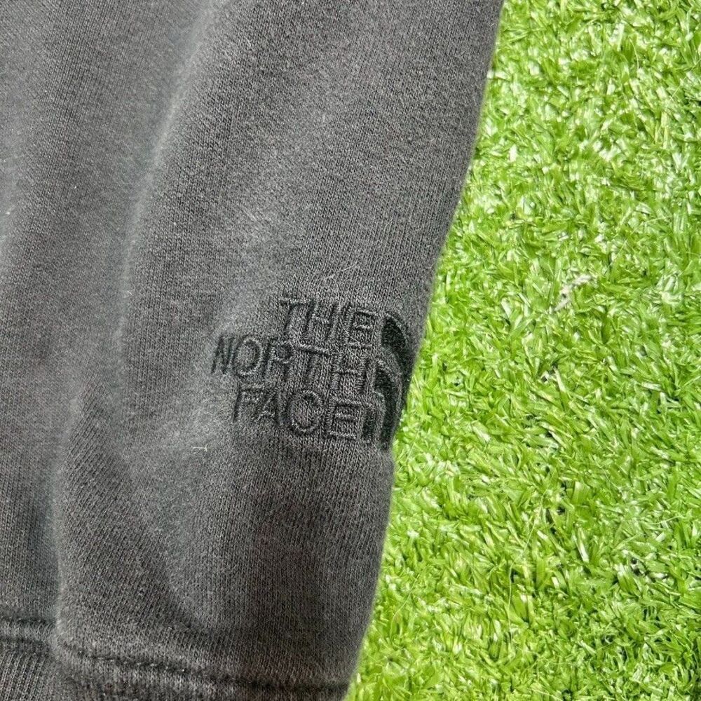 The North Face Fleece Hoodie Sweatshirt Mens Medium Black Yellow Puffer Logo - Picture 3 of 6